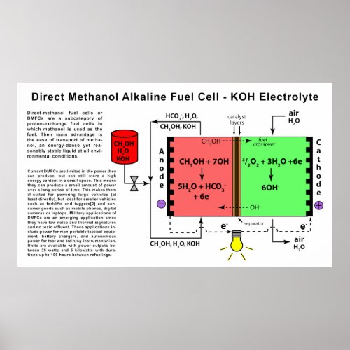 Direct Methanol Alkaline Fuel Cell Diagram Poster