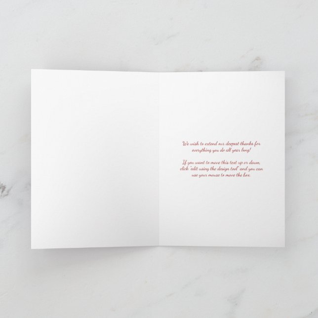 DIRECT Red Floral Stethoscope Heart Thank You Card (Inside)