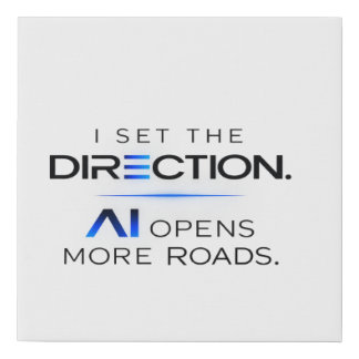 Direction Becomes Possibility — AI Concept Typogra Faux Canvas Print