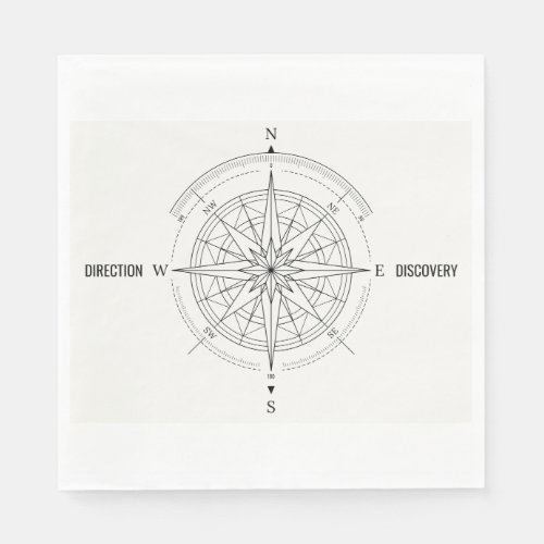 Direction Discovery Nautical Compass Rose  Napkins
