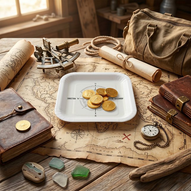 Direction Discovery Nautical Compass Rose  Paper Plates (Creator Uploaded)