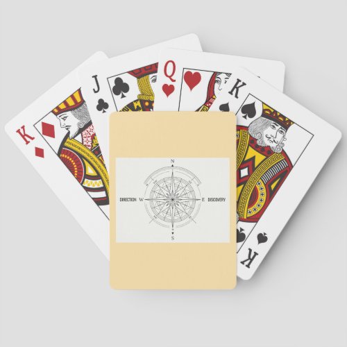 Direction Discovery Nautical Compass Rose Poker Cards