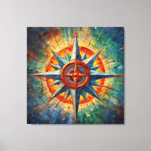Direction in Chaos (Compass Rose) Canvas Print