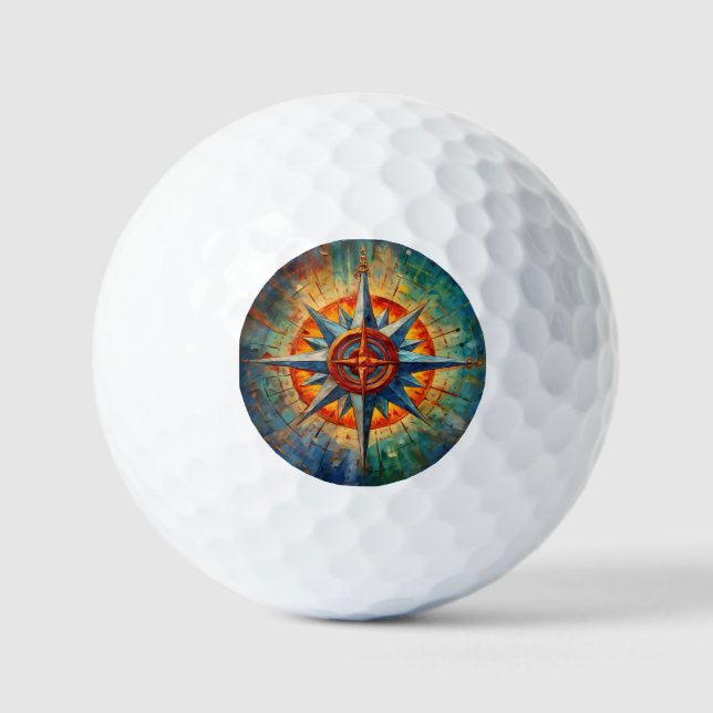 Direction in Chaos (Compass Rose) Golf Balls (Front)