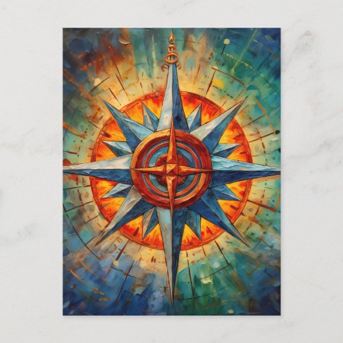 Direction in Chaos Compass Rose Postcard