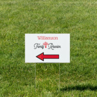 Direction Left Arrow Family Reunion Sign