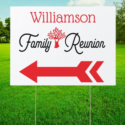 Direction Left Arrow Family Reunion Sign