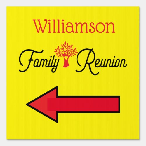 Direction Left Arrow Family Reunion Sign