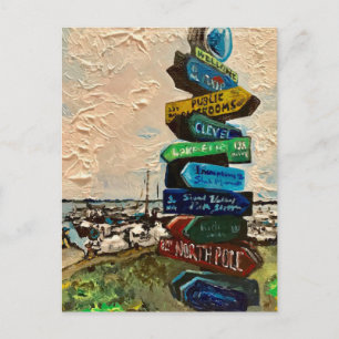 "Direction Marker on Kelley's Island" Postcard