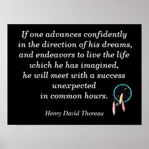 Direction of his dreams _ Thoreau quote _art print