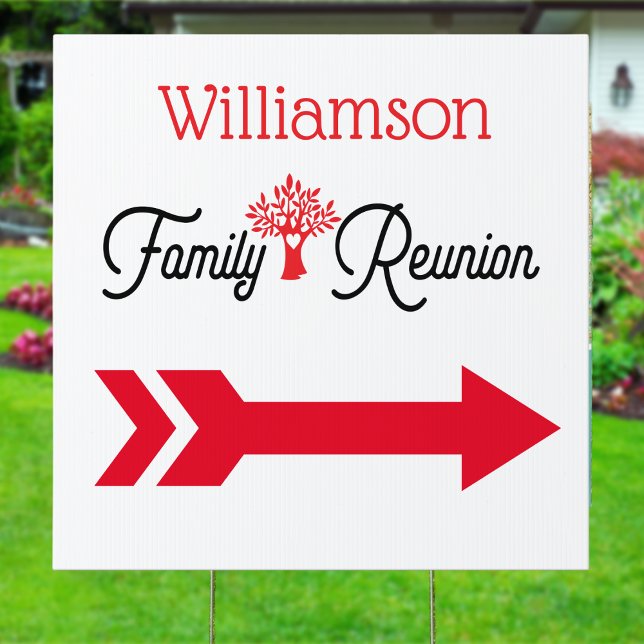 Direction Right Arrow Family Reunion Sign (Direction Sign For Family Reunion Picnics and Events)