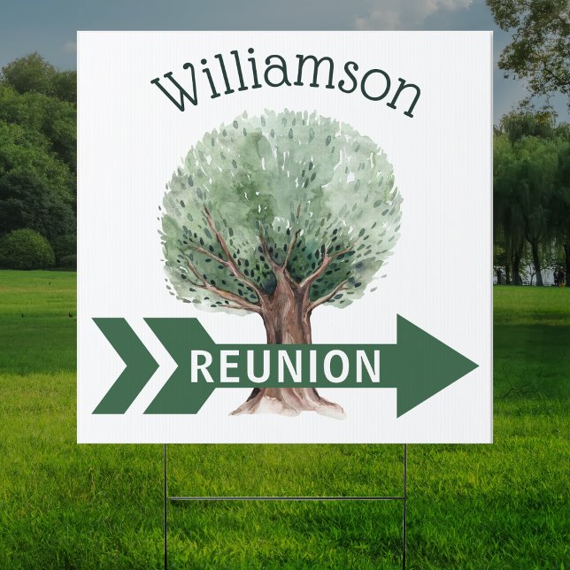 Direction Right Arrow Family Tree Reunion Sign (Family Reunion Gathering Direction Sign. Parties, Barbecues, Picnics, Event.
Arrow sign)