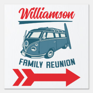 Direction Right Arrow Retro Family Reunion Sign