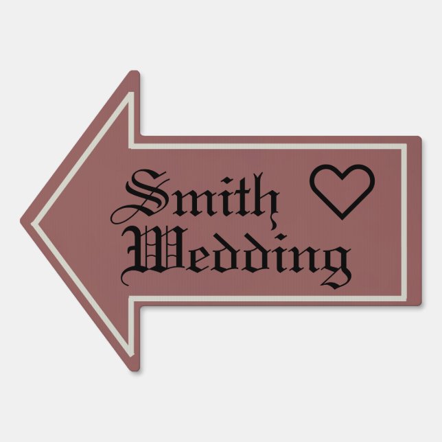 Direction Sign - Blushing Champagne Wedding (Front)