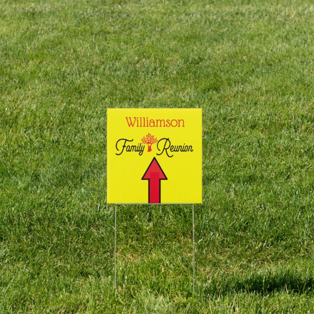Direction Straight Arrow Family Reunion Sign (Insitu)