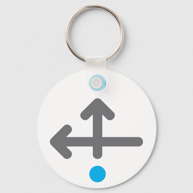 Directional Arrow Modern Minimalist Geometric  Keychain (Front)