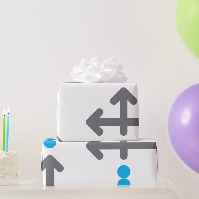 Directional Arrow Modern Minimalist Geometric  Wrapping Paper (Creator Uploaded)