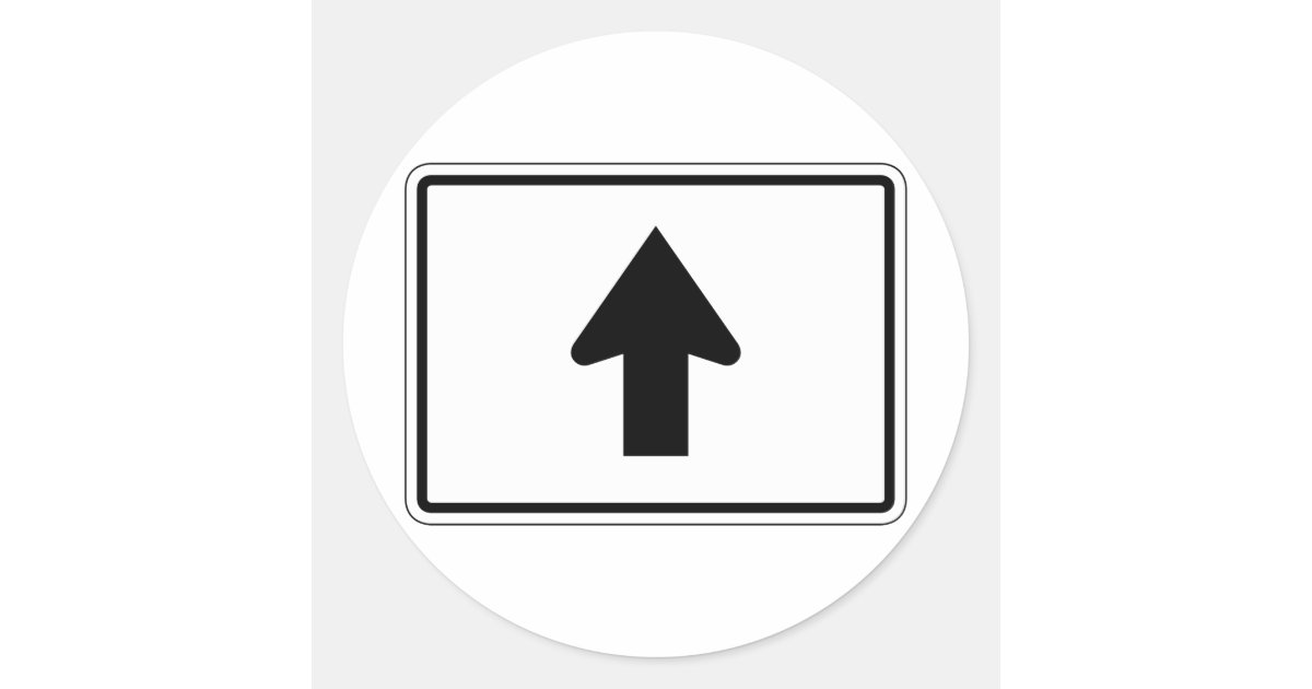 Directional Arrow Up, Traffic Sign, USA Classic Round Sticker | Zazzle