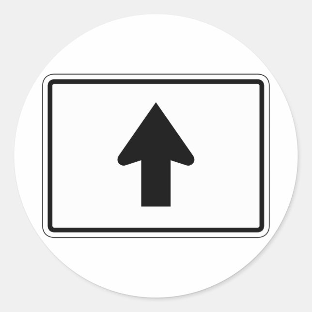 Directional Arrow Up, Traffic Sign, USA Classic Round Sticker (Front)