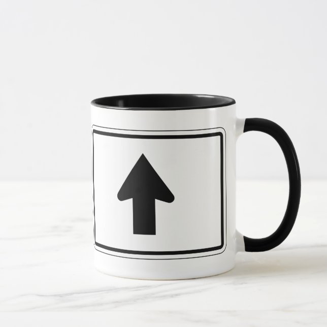 Directional Arrow Up, Traffic Sign, USA Mug (Right)