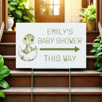 Directional Dinosaur Baby Shower Arrow Sign