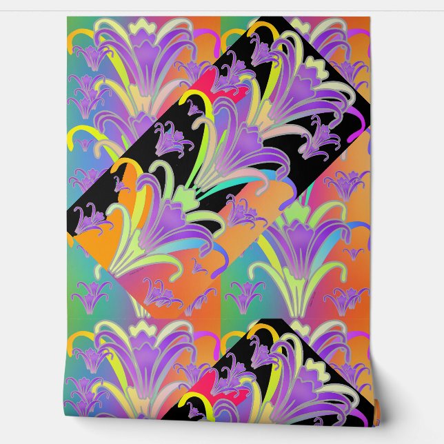 Directional Lilies  Wallpaper (Unrolling)