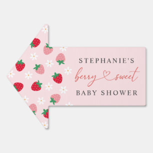 Directional Strawberry Baby Shower Welcome Sign