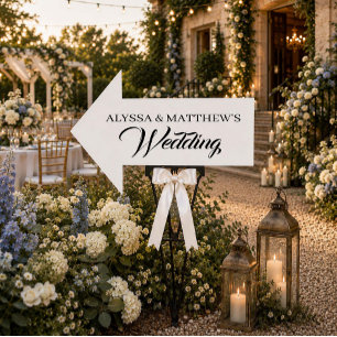 Directional Wedding Reception Arrow Sign