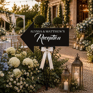 Directional Wedding Reception Arrow Sign