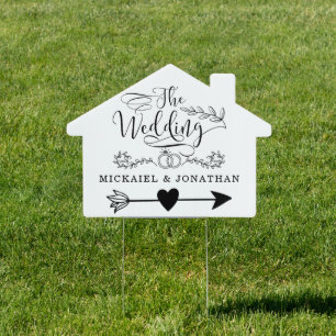 Directional Wedding Welcome Sign
