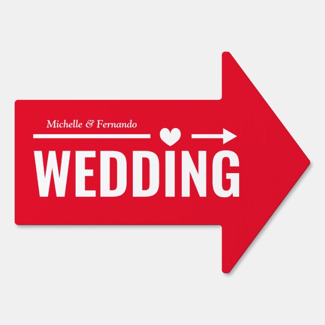 Directional wedding yard sign for ceremony venue (Back)