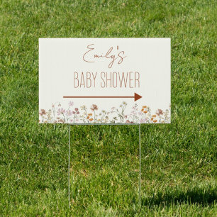Directional Wildflower Baby Shower In Bloom Yard Sign