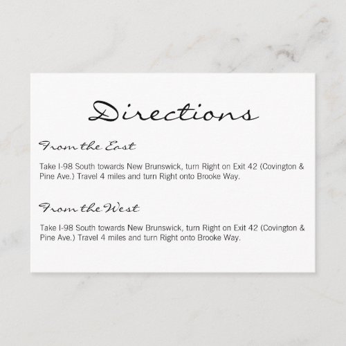 Directions Card | Basic-white