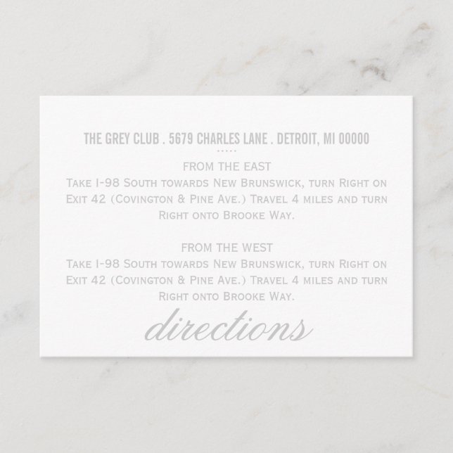 Directions Card | Chevron (Front)