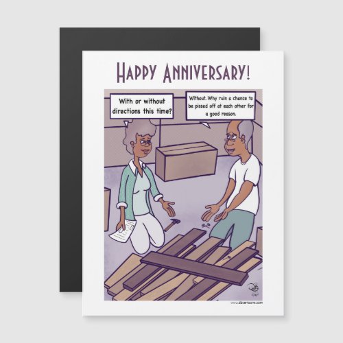 Directions Cartoon Anniversary Magnetic Card