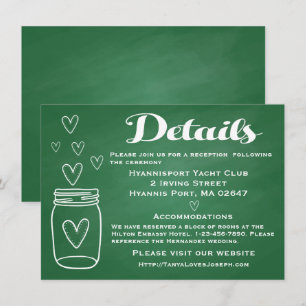 Directions / Details Pink Bride & Groom Wedding Invitation