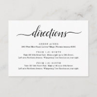 Directions Enclosure Card - Simple