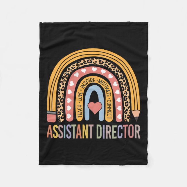 Director 100th Day Of School Assistant Manager  Fleece Blanket (Front)