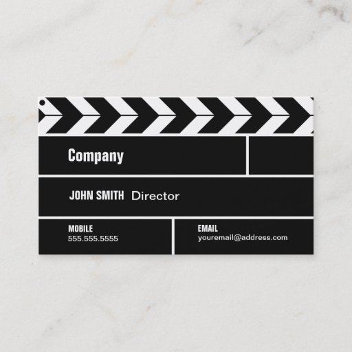 Customizable Director Clapperboard Film Movie Business Card