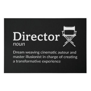 Director Definition - Filmmaker Decor 36" x 24" Faux Canvas Print