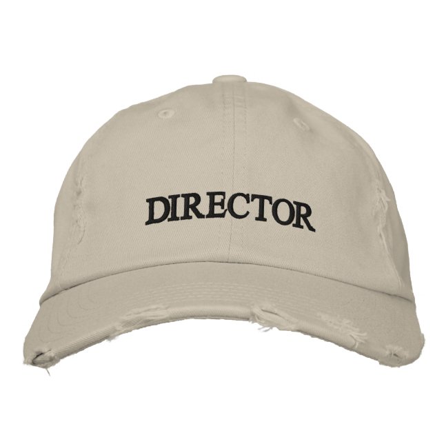 DIRECTOR Embroidered Distressed Chino Twill Cap (Front)