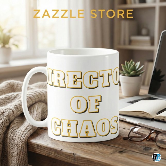 Director of Chaos Funny Office Humor & Parenting Coffee Mug (Creator Uploaded)