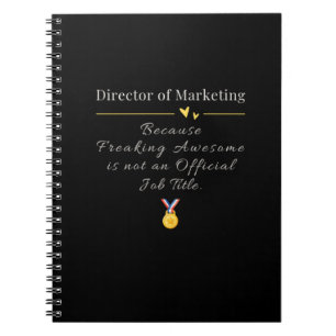 Director of Marketing Funny Job Title Notebook