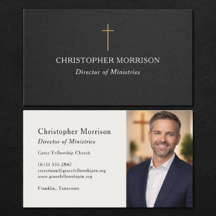 Director of Ministries Church Religious Photo Business Card