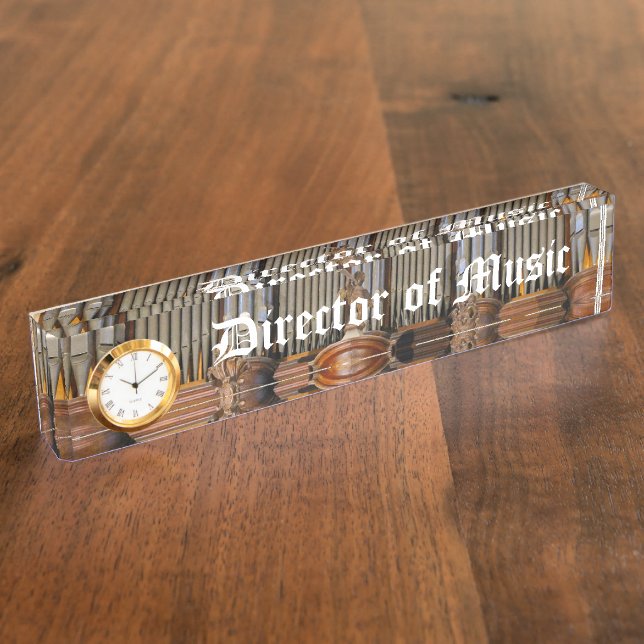 Director of Music with clock Name Plate (Side)