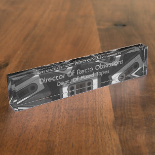 Director Of Retro Obsessions 80's Humor Desk Name Plate