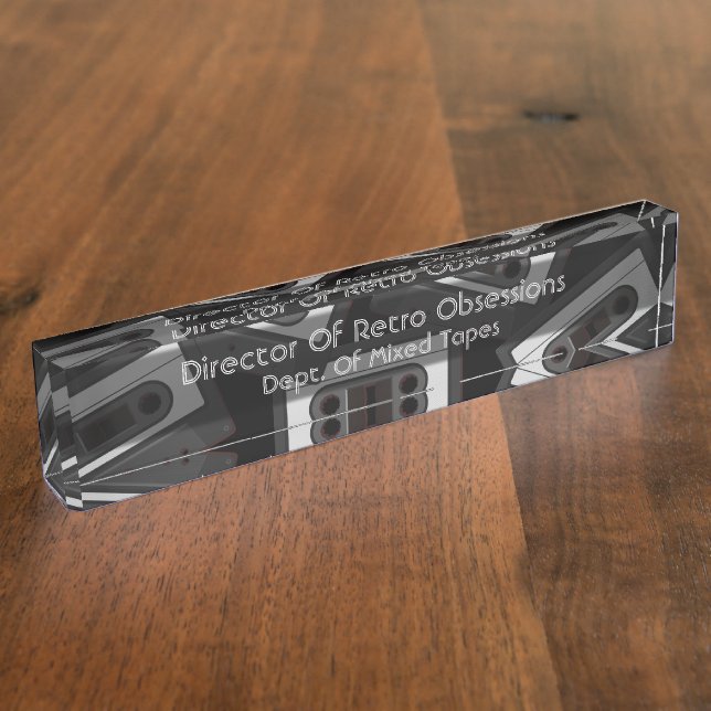 Director Of Retro Obsessions 80's Humor Desk Name Plate (Side)