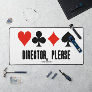Director, Please Four Card Suits Bridge Game Desk Mat