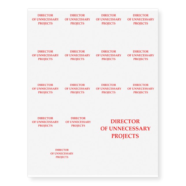 DIRECTOR TEMPORARY TATTOOS (Front)