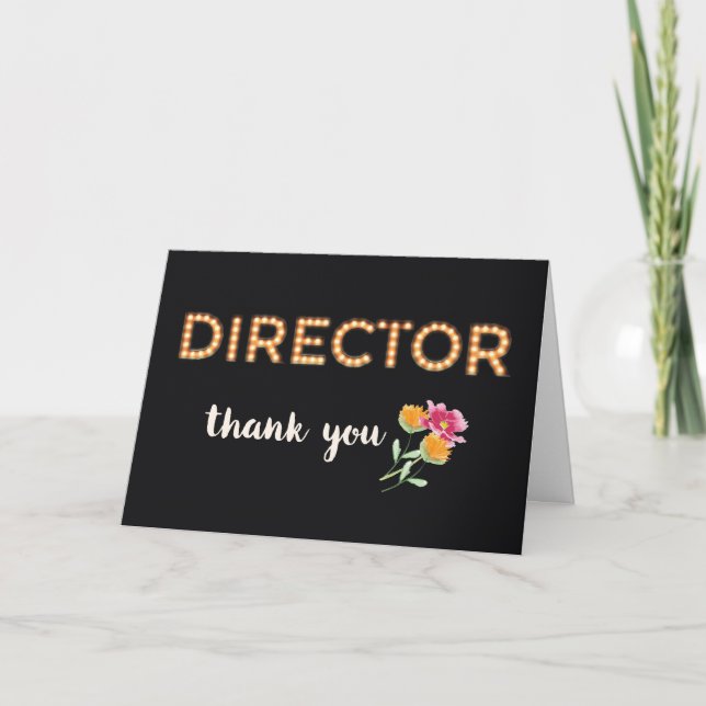 Director, Thanks in Marquee Letters Thank You Card (Front)